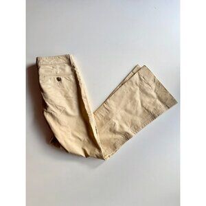 THEORY Beige Genuine Leather Low Rise Bootcut Pants, Size 2